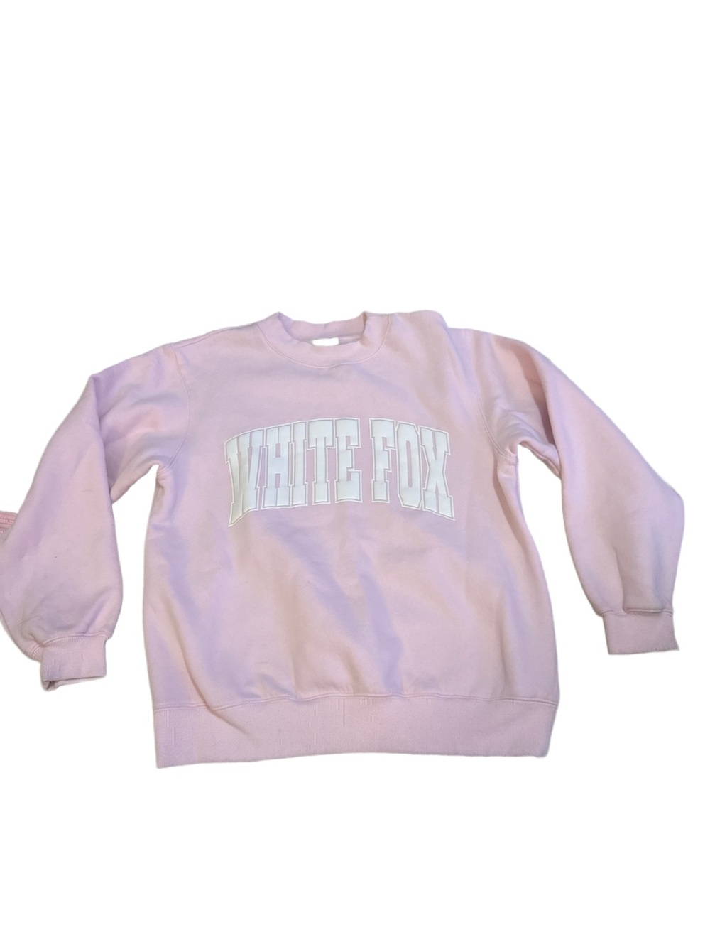 White Fox Pastel Pink Logo Crewneck Sweatshirt XXS/XS